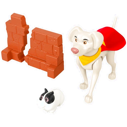 Fisher-Price DC League of Super-Pets Preschool Toy Hero Punch Krypto Poseable Figure & Accessories Set for Pretend Play Kids Ages 3+ Years