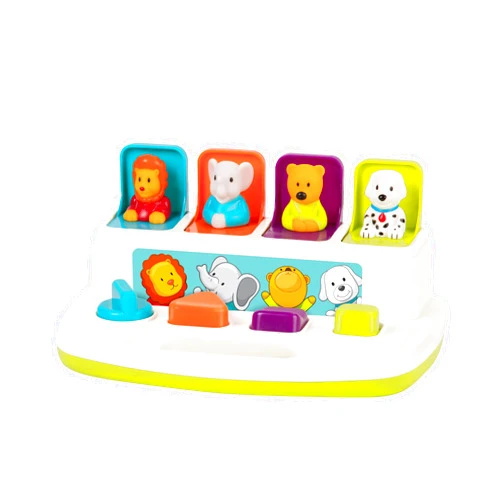 Battat – Cause-And-Effect Toy – Developmental Toy With Buttons & Colors – Color Sorting Animal Toys – For Kids, Toddlers, Babies – 18 Months + – Pop-Up Pals