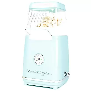 Nostalgia CLHAP12AQ Classic Retro Healthy Hot-Air Tabletop Popcorn Maker, Makes 12 Cups, with Kernel Measuring Scoop, Oil Free, Perfect for Birthday Parties, Movie Nights, Aqua Unit