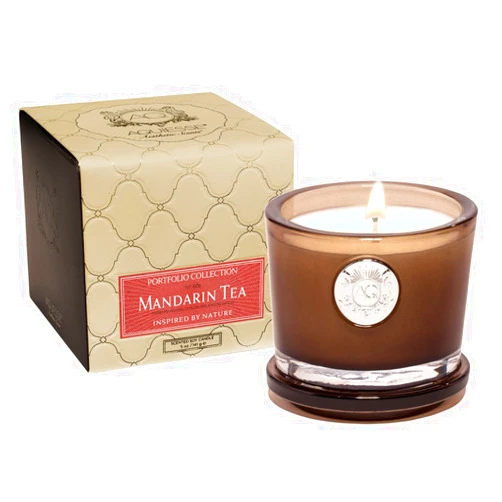 Aquiesse Mandarin Tea Small Candle in Gift Box, Smoke Brown