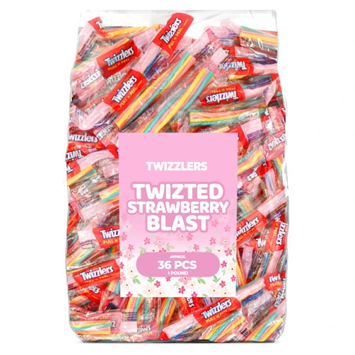 Candylish Easter Strawberry Blast Pull-N-Peel Licorice Candy, 1 LB Bulk Pack (Approx. 36 Pieces) – Chewy, Fruity Easter Basket Filler, Egg Hunt Treats, Party Snacks, Spring Desserts & Festive Holiday Candy