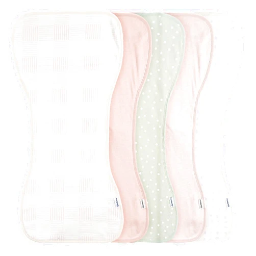 Gerber Baby Unisex Burp Cloths 5-Pack, Pink, Size 10.5