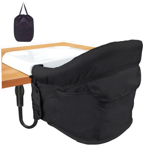 Ravmix Hook On High Chair, Ravmix Clip on High Chair with Removable Dining Tray for Babies and Toddlers, Fold-Flat Storage Portable Baby Feeding Seat, Attach to Fast Table Chair for Home Travel, Black