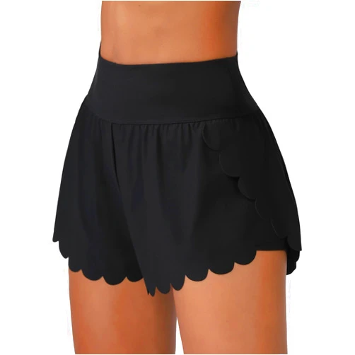 ATTRACO Women Swim Shorts Side Split Swim Trunk 2 in 1 Board Shorts with Pockets Swim Bottom