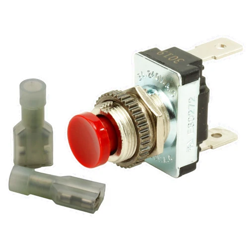 Fastronix Solutions Fastronix AC/DC Red Momentary Push Button Switch with 14-16 ga. Terminals
