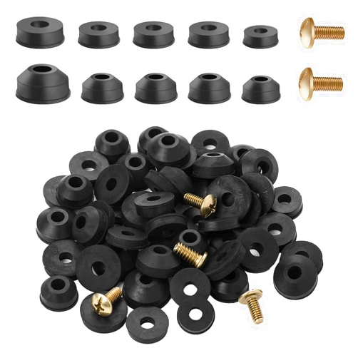 Styquenzer Hose Bib Repair Kit, 58 PCS Faucet Washers Assorted Kit Flat and Beveled Replacement Rubber Washers, Faucet Leak Proof Sealing Gasket Outdoor Faucet Repair Kit with Brass Bibb Screws