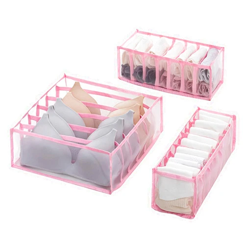 ZYYYWW Storage Boxex, Underwear Bra Organizer Storage Box Drawer Closet Organizers Divider Boxes for Underwear Scarves Socks Bra (Color : Brown)