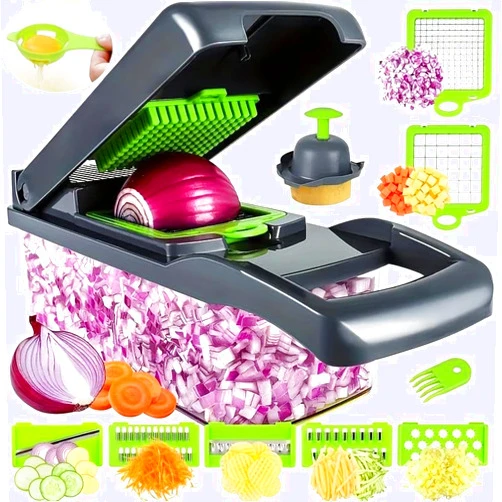 Generic Vegetable chopper 14 in 1, Accelerate your culinary potential with the Multifunctional Hand Paring Knife Heavy Duty, Ultra Fast and Ready to Transform Your Cooking Art!