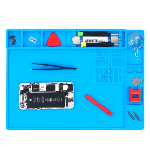 STREBITO Soldering Mat Electronics Repair Mat, Silicone Work Mat Heat Resistant 932°F, Magnetic Mat for Screws and Tools, Solder Mat Silicone Pad for Watch, Phone, Eyeglass, Knife, Size 13.8 