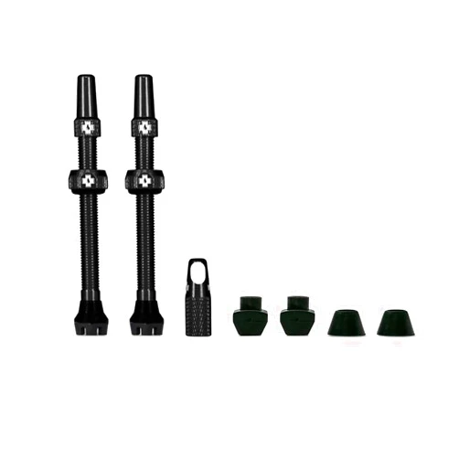 MUC-Off TUBELESS VALVES Bicycle Tubeless Valve, Black, 3.1 inches (80 mm)