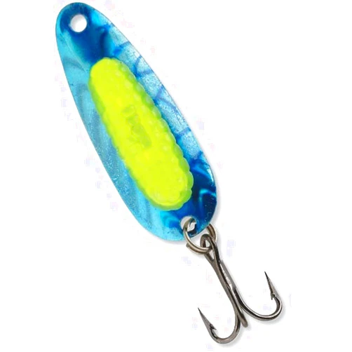 Blue Fox 1/2-Ounce Rattlin' Pixee Spoon, Holographic Blue/Yellow Insert
