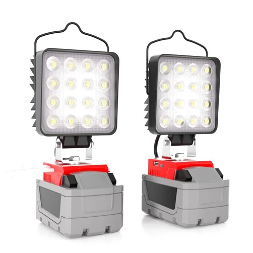 Wokelux 2 Pack LED Work Light for Milwaukee M18 18V Battery, Upgraded 76W 10000LM Cordless LED Work Light with USB and Type-C Charging Port, Outdoor Lighting (Battery Not Included)