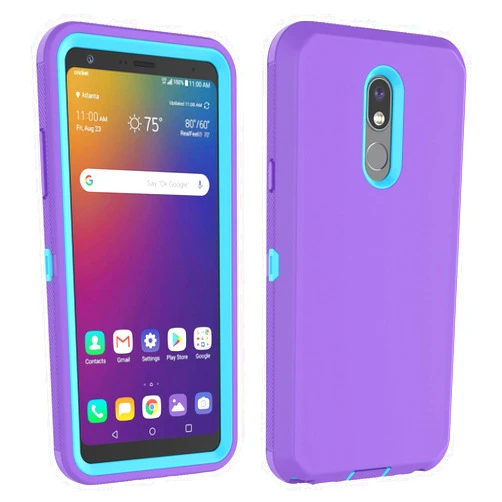 Thybx LG Stylo 5 Case, LG Stylo 5X Case, LG Stylo 5V/Stylo 5+ Plus Case, Thybx [Drop Protection] Full Body Shock Dust Absorbing Grip Plastic Bumper TPU 3-Layers Durable Solid Phone Sturdy Hard Cover -Purple