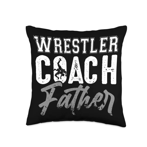 Wresting Dad Gifts by Crush Retro Wrestling Dad Coach Father for Men Throw Pillow, 16x16, Multicolor