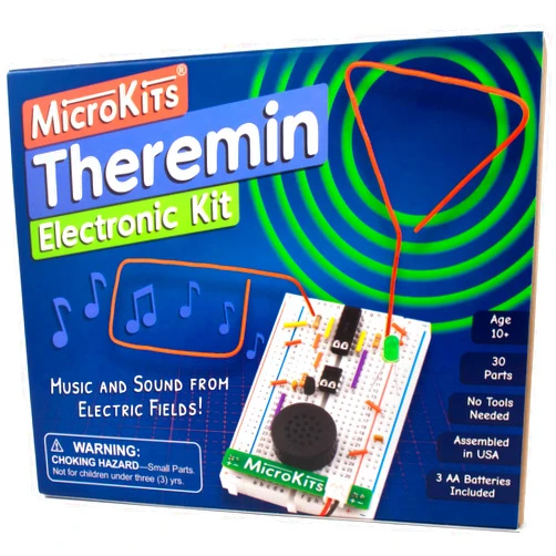 MicroKits Theremin Electronics Kit | Educational Music STEAM/STEM for Kids or Adults | No Tools Needed Easy to Build Breadboard Kit