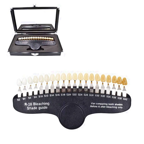 Oralfit Professional R-20 Teeth Whitening Shade Guide with Mirror, 20 Colors Tooth Bleaching Shade Chart