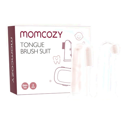 Momcozy Silicone Finger Toothbrush for Baby, Baby Finger Toothbrush for Training Teething, Infant Toothbrush, Toddler Toothbrush Baby Oral Cleaner, 2 Pcs
