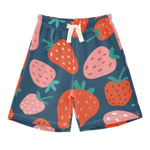 Fisyme Baby Boys Shorts Elastic Waist Cotton Casual Athletic Shorts Toddler Kids Pants 2T-5T
