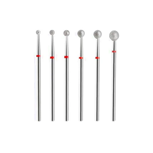 SQULIGT 6Pcs Nail Drill Bits, Ball Head 3/32'' Cuticle Clean Nail Bit for Electric Nail File Machine, Suitable for Acrylic Manicure Pedicure Cuticle Gel Polishing, Nail Salon Supply