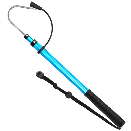 SAN LIKE Telescopic Fishing Gaff Aluminum/Fiberglass Pole with Nonslip Rubber Handle Stainless Steel Hook with M8 Screw