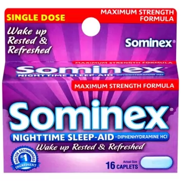 Sominex Nighttime Sleep-Aid Caplets, Maximum Strength, 16 ea (Pack of 4)