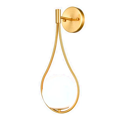 HOLKIRT Mid-Century Globe Wall Sconce Lamp Modern Vanity Wall Light Fixture Brass Finish