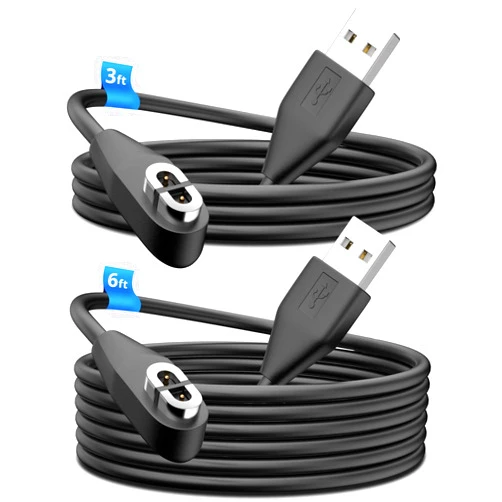 ANMONE 3.3ft & 6ft Shokz Charging Cable [2 Pack Black] aftershokz Headphones Charger Replacement Magnetic Cable for Aeropex AS800, OpenRun, OpenRun Mini, OpenRun Pro, OpenComm Long USB Charge Cord