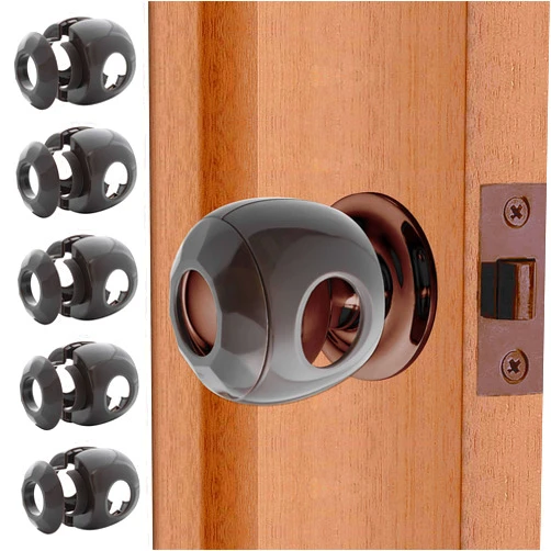 Driddle New & Improved - Door knob Baby Safety Cover - 5 Pack - Deter Little Kids from Opening Doors with A Child Proof Door Handle Lock - Driddle