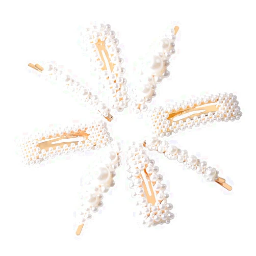 Heorreo 8 PCS Pearl Hair Clips Large Hair Clips Pins Barrette Ties Hairpins for Woman Fashion Lady Girls Headwear Sweet Hair Accessories (28 PCS)