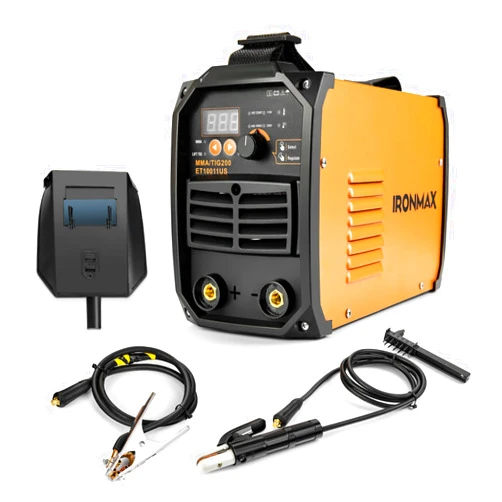Goplus MMA/TIG 200 Stick Welder, 110V/220V Hot Start ARC Welding Machine, IGBT Digital Display LCD with Electrode Holder Face Shield