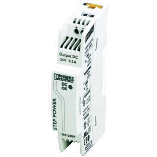 PHOENIX CONTACT Step-PS/ 1AC/24DC/0.5 (2868596), 0.5 AMP, 1 Phase, 24 VDC, -25 to +70 Degrees C, DIN Rail MOUNTING, IP20, Power Supply, Primary-Switched, Screw Connection, Step Power