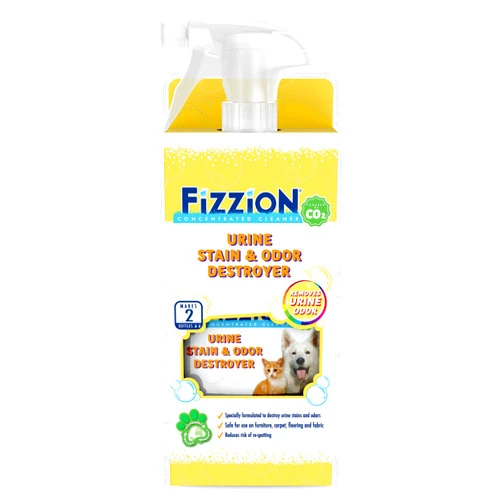 Fizzion Urine Pet Stain and Odor Destroyer 23 ounce Empty Spray Bottle with 2 Refills
