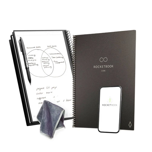 By Rocketbook Rocketbook Core Reusable Smart Notebook | Innovative, Eco-Friendly, Digitally Connected Notebook with Cloud Sharing Capabilities | Dotted, 8.5