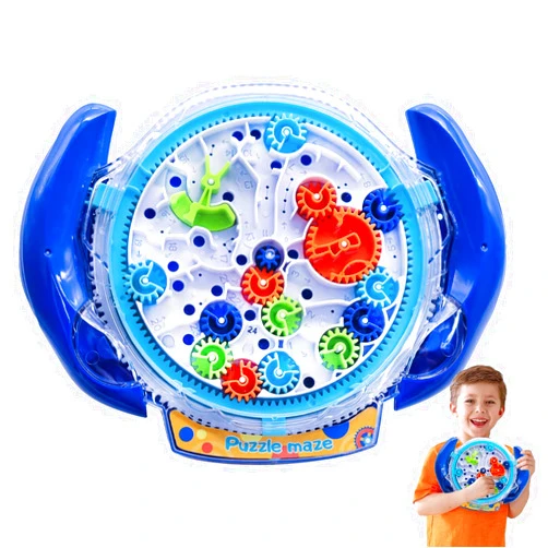 Conulog Puzzles for Kids, 3D Gravity Maze Puzzle Game Handheld Brain Teaser Fidget Toy Memory Sequential Maze Ball Puzzle Toys Travel Toys Gift for Boys Girls Ages 3 and up-Blue