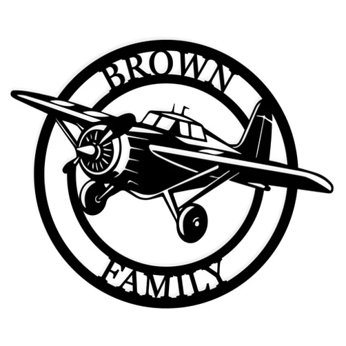 CUSOM-DECOR Custom Large Airplane Signs, Pilot Name Sign, Outdoor Metal Airplane Last Name Sign, Boy Room Metal Decor, Man Cave Décor, Dad's Gift