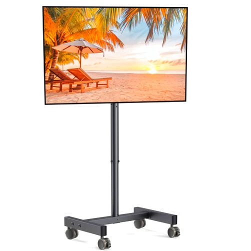 Perlegear Mobile TV Cart, Rolling TV Stand for 13-50 inch TVs with 30° Tilt Universal TV Cart for LED/LCD/OLED TV Height Adjustable Floor TV Stand Holds 44lbs Portable Monitor Stand Max VESA 200x200mm