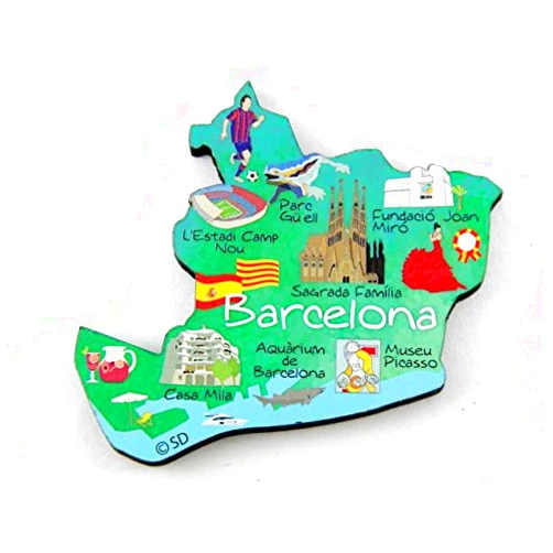 Souvenir Destiny Barcelona Spain Decowood Jumbo Wood Magnet