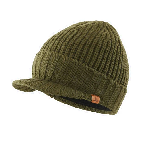 Home Prefer Men's Winter Hat Thick Knit Beanie Cap with Visor Newsboy Beanie Hat