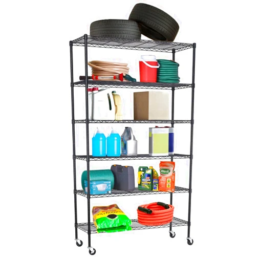 BestOffice 6 Tier Adjustable Metal Shelf Wire Shelving Unit Storage with Wheels 2100LBS Capacity 18
