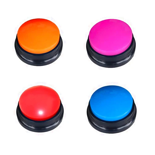 Artist Unknown 4 Color Voice Recording Button, Dog Buttons for Communication Pet Training Buzzer, 30 Second Record & Playback, Funny Gift for Study Office Home - 4 Color Packs