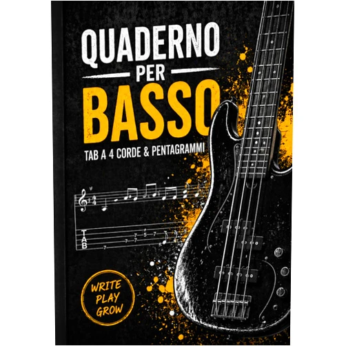 Anna Quaderno per basso: 100 Pagine Notebook A4 con Tab e Pentagrammi per Basso 4 corde (Italian Edition)