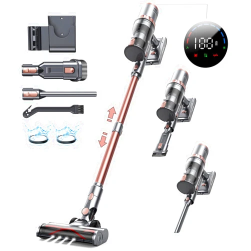 SUNIYQINMO Cordless Vacuum Cleaner Handheld Vacuums 500W/45Kpa Lightweight Stick Vacuums Powerful Suction with 60min Runtime for Home Pet Hair Car