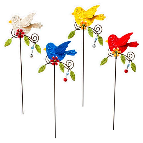 WKHOMEDECO 4 Pack Decorative Garden Stakes - 14.2
