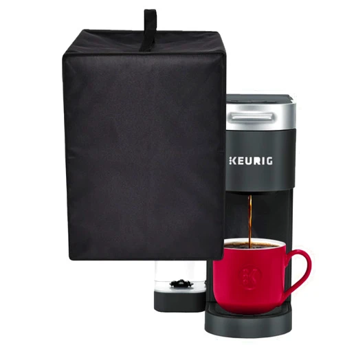 CouldyCasi Dust Cover for Single Serve K-Cup Pod Coffee Maker Heavy Protective Coffee Machine Cover Compatible with Keurig K-Supreme Single Serve K-Cup Pod Coffee Maker/K-Compact K-Cup Pod Coffee Maker (Black)