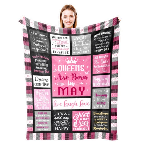 Basiole May Birthday Gifts for Women Blanket 50