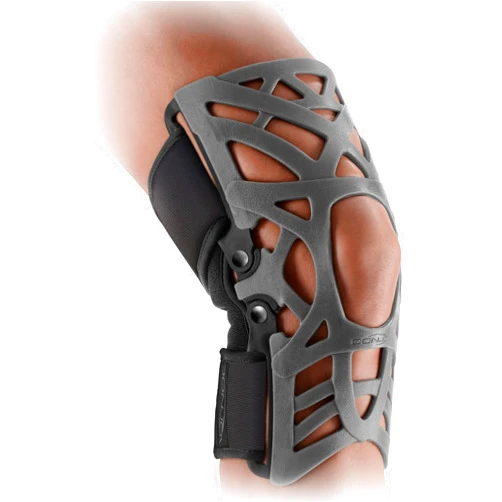DonJoy Reaction Web Knee Support Brace with Compression Undersleeve: Grey, Medium/Large