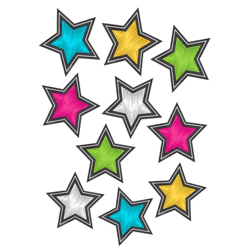 Teacher Created Resources Chalkboard Brights Stars Accents (TCR3550)