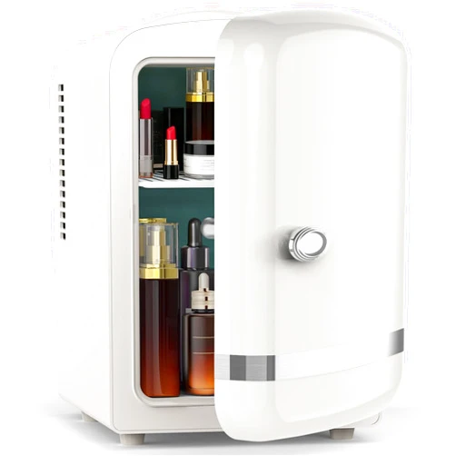 Electactic Mini Fridge for Bedroom, 4L/6 Cans Small Cosmetic Fridge for Skincare, Makeup, Medicine & Beverage, Portable Desk Fridge Cooler and Warmer for Kids, Car, Office, Dorm, White