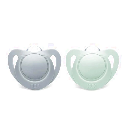 NUK | Orthodontic Pacifiers | Light Blue-Blue| 6-18 Months | Best Pacifier for Breastfed Babies | BPA Free | Shaped to Soothe Just Like Mom | 2-Pack (Blue)