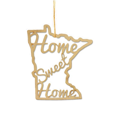Torched Home Sweet Home Christmas Tree Ornament Decoration, Hanging Tree Decor, Great Housewarming Gift, Minnesota